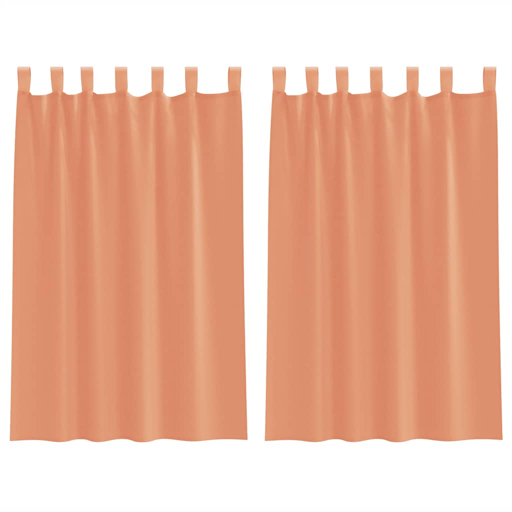 Gordijnen voile met lussen 2 st terracotta 140x175 cm