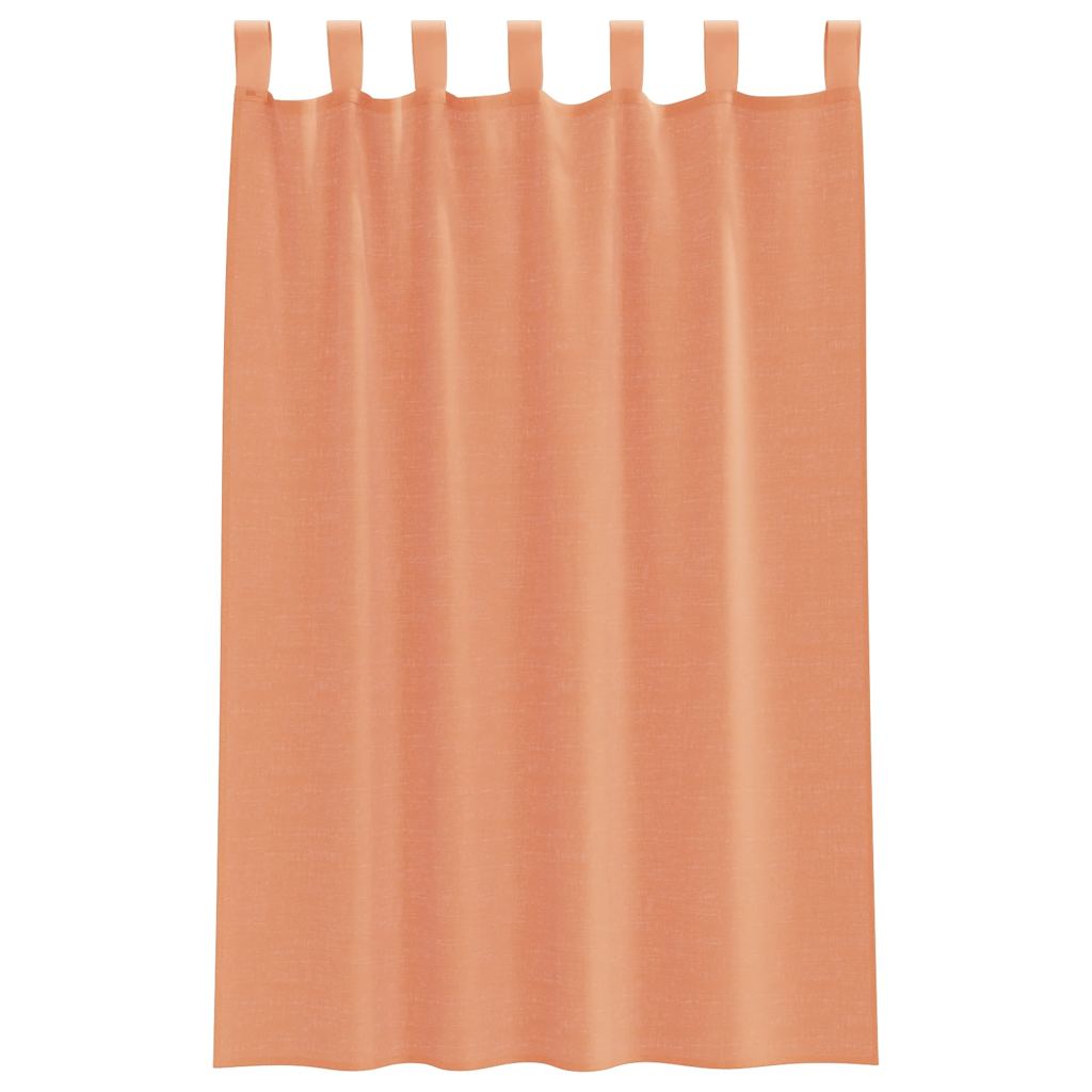 Gordijnen voile met lussen 2 st terracotta 140x175 cm