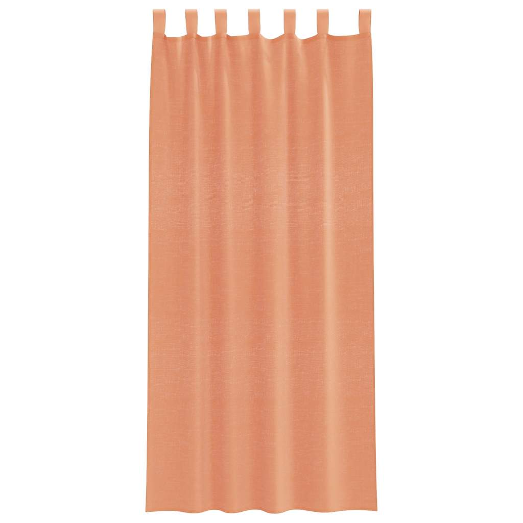 Gordijnen voile met lussen 2 st terracotta 140x225 cm