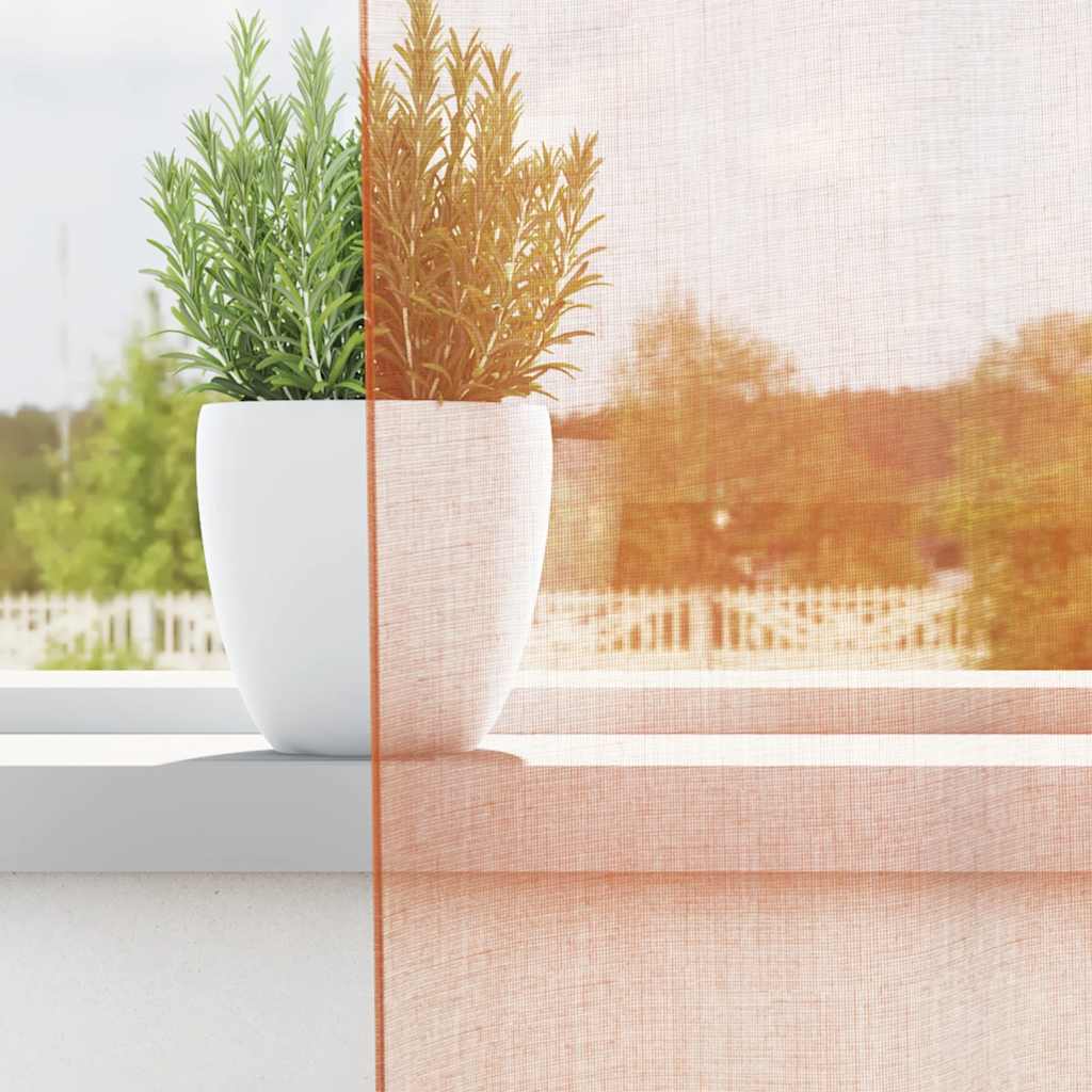 Gordijnen met lussen 2 st terracotta 140x245 cm