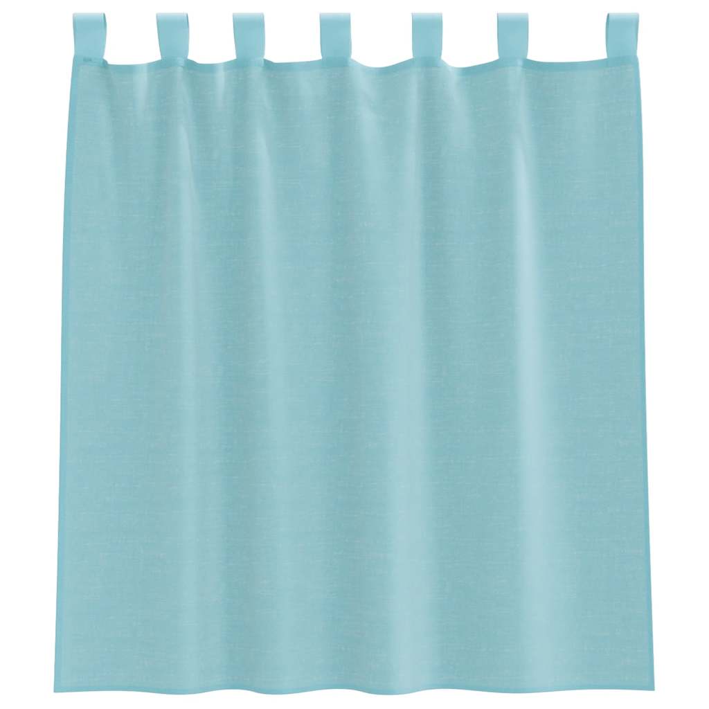 Gordijnen Voile met lussen 2 st 140x140 cm turkoois