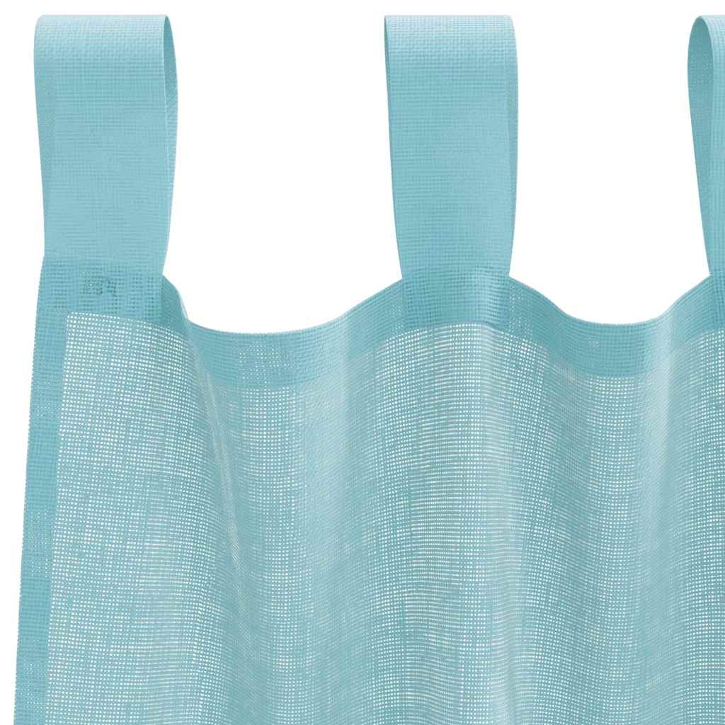 Gordijnen Voile met lussen 2 st 140x140 cm turkoois