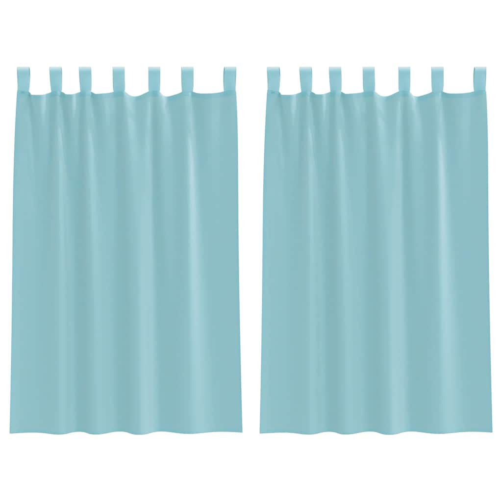 Gordijnen voile met lussen 2 st 140x175 cm turkoois