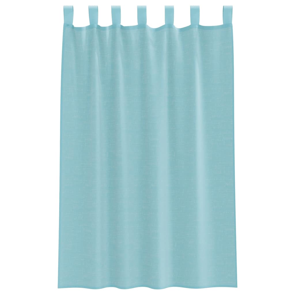 Gordijnen voile met lussen 2 st 140x175 cm turkoois