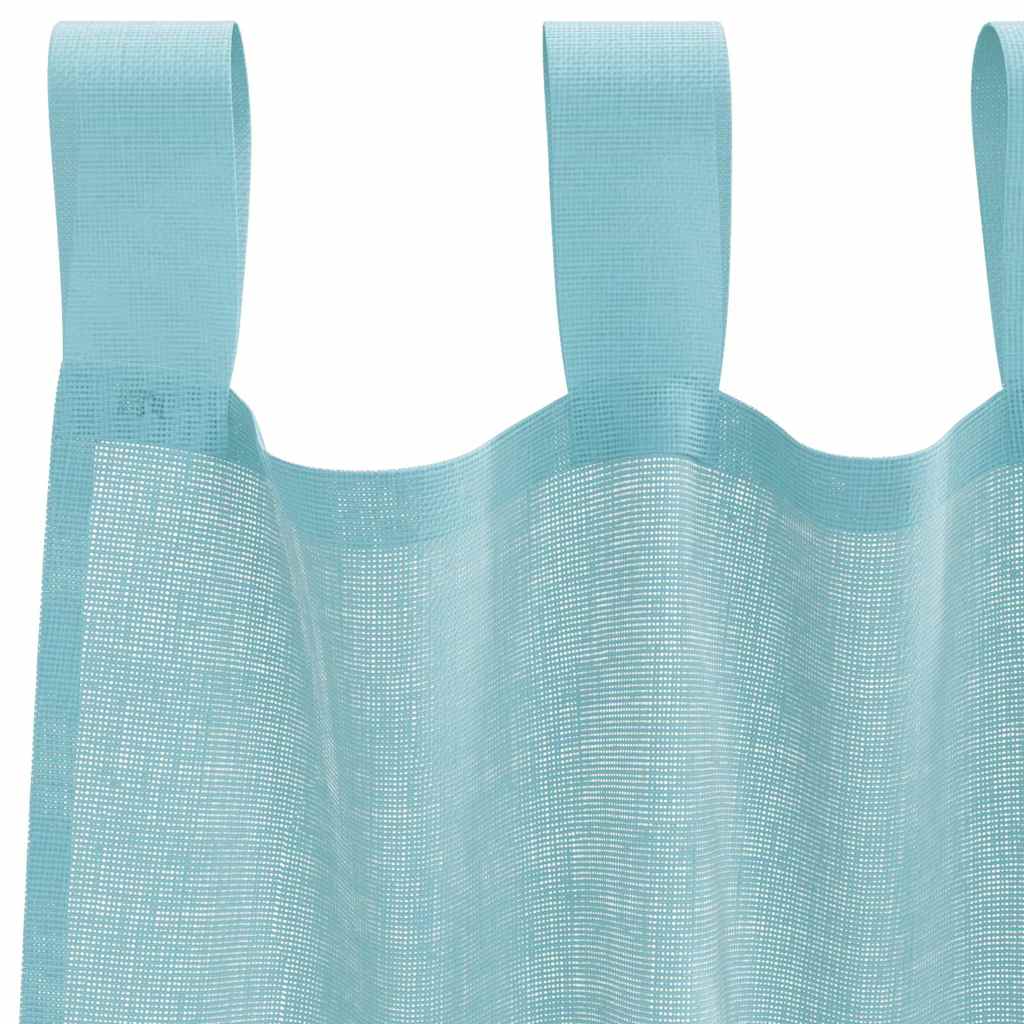 Gordijnen voile met lussen 2 st 140x175 cm turkoois