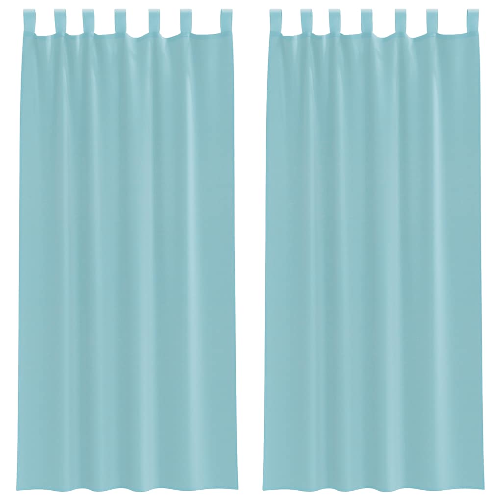Gordijnen voile met lussen 2 st 140x245 cm turkoois