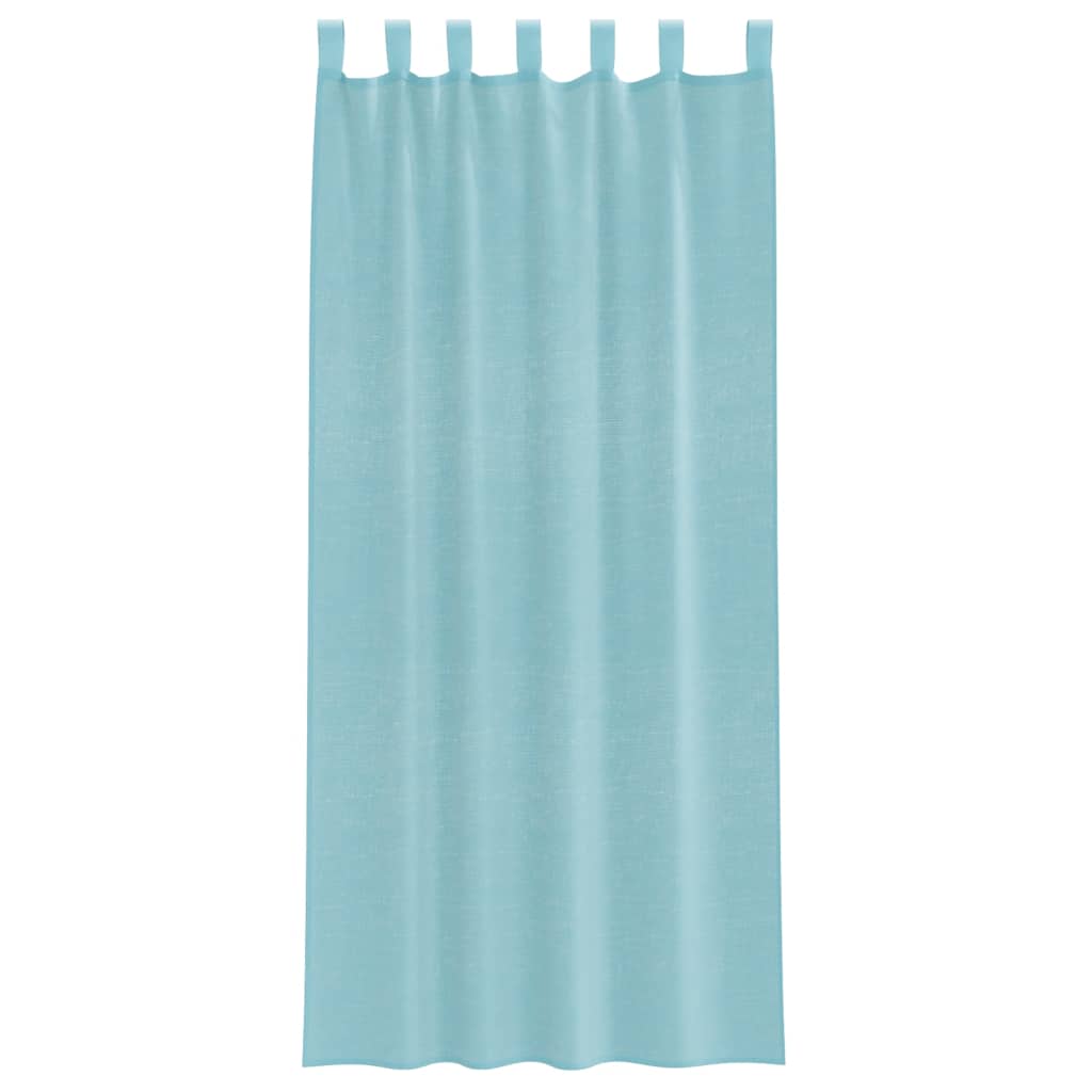 Gordijnen voile met lussen 2 st 140x245 cm turkoois