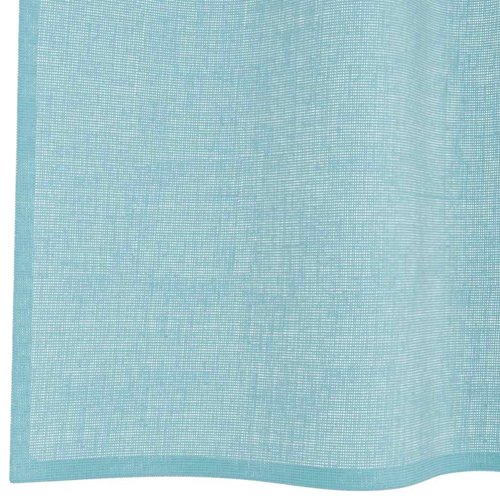 Gordijnen voile met lussen 2 st 140x245 cm turkoois