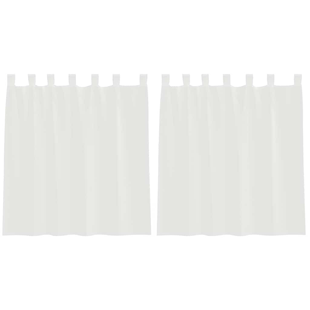 Gordijnen voile met lussen 2 st 140x140 cm wit