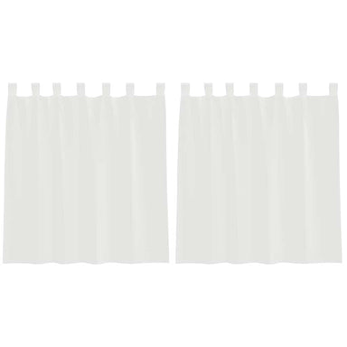 Gordijnen voile met lussen 2 st 140x140 cm wit