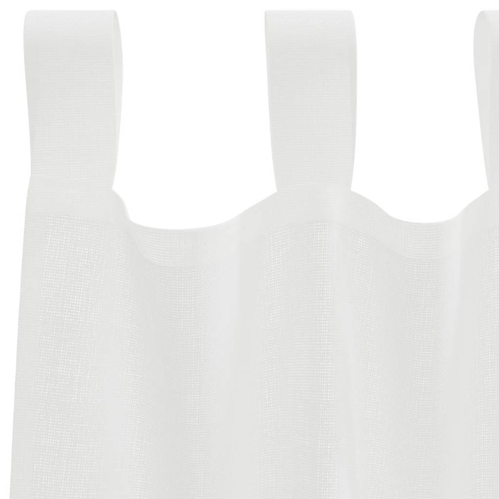 Gordijnen voile met lussen 2 st 140x140 cm wit