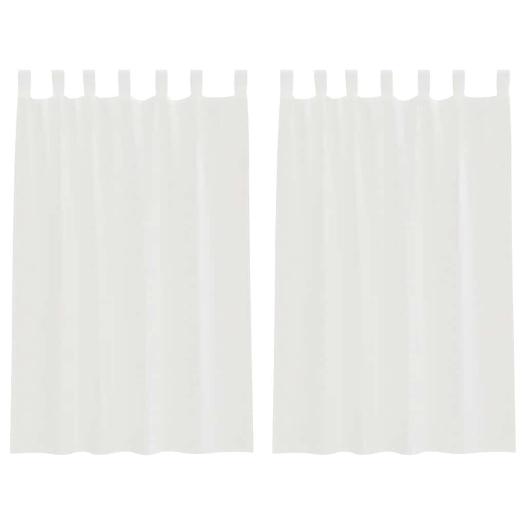 Gordijnen voile met lussen 2 st 140x175 cm wit