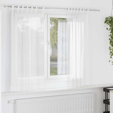 Gordijnen voile met lussen 2 st 140x175 cm wit