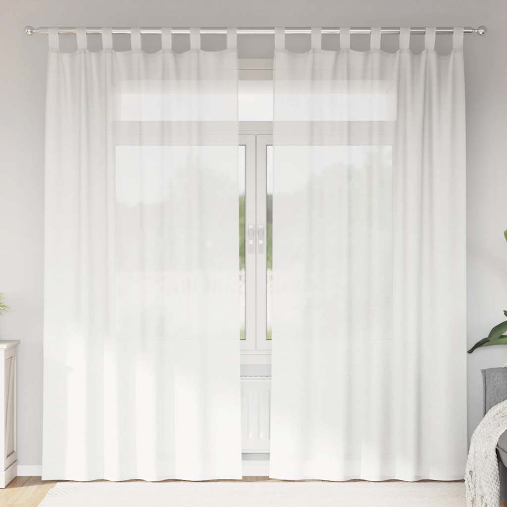 Gordijnen met lussen 2 st 140x245 cm wit