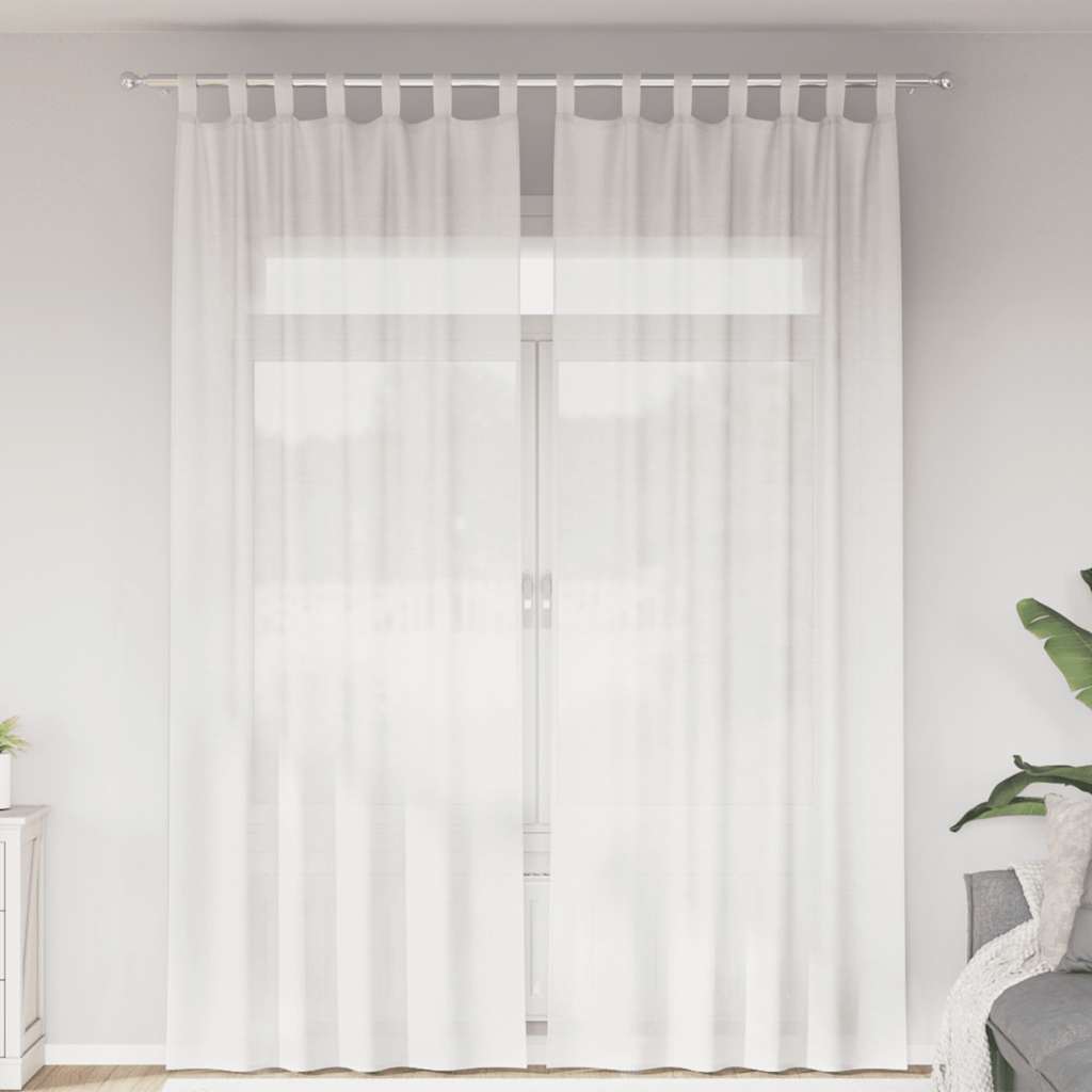 Gordijnen met lussen 2 st 140x260 cm wit