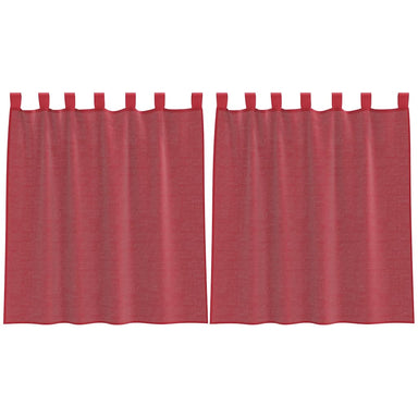 Gordijnen voile met lussen 2 st 140x140 cm wijnrood