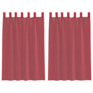 Gordijnen voile met lussen 2 st 140x175 cm wijnrood