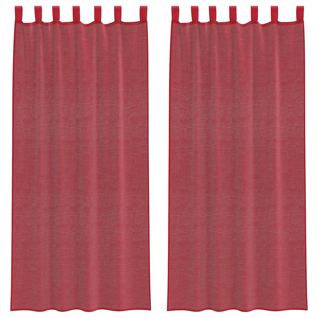 Gordijnen met lussen 2 st 140x245 cm wijnrood