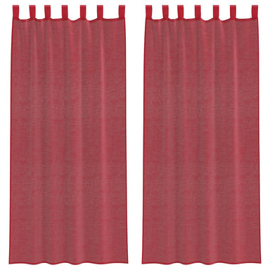 Gordijnen met lussen 2 st 140x245 cm wijnrood