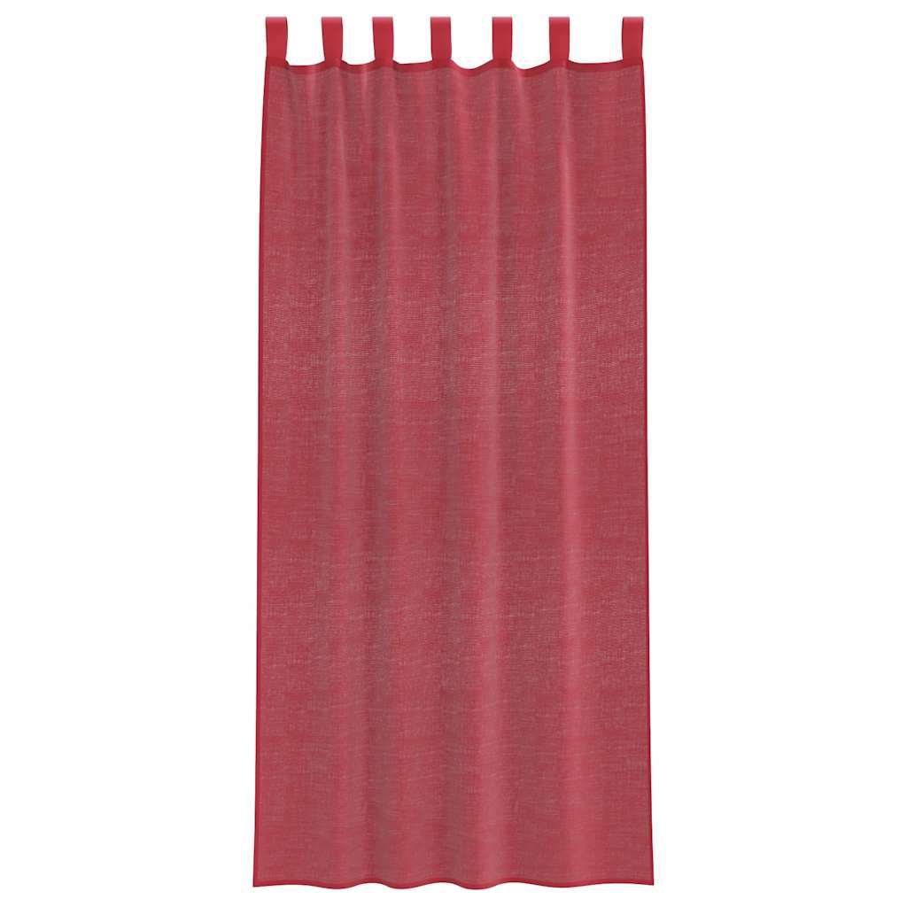 Gordijnen met lussen 2 st 140x245 cm wijnrood