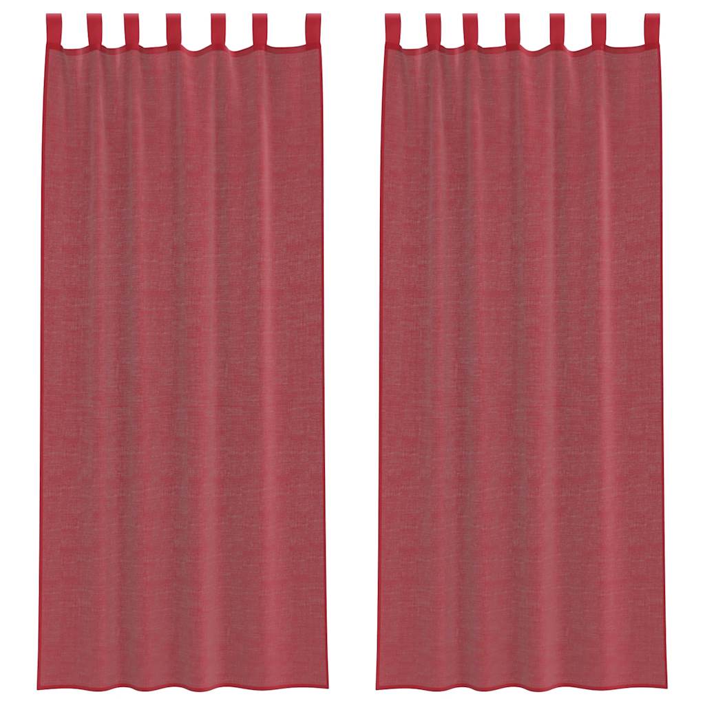 Gordijnen met lussen 2 st 140x260 cm wijnrood