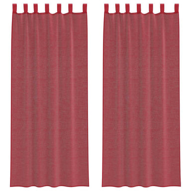 Gordijnen met lussen 2 st 140x260 cm wijnrood
