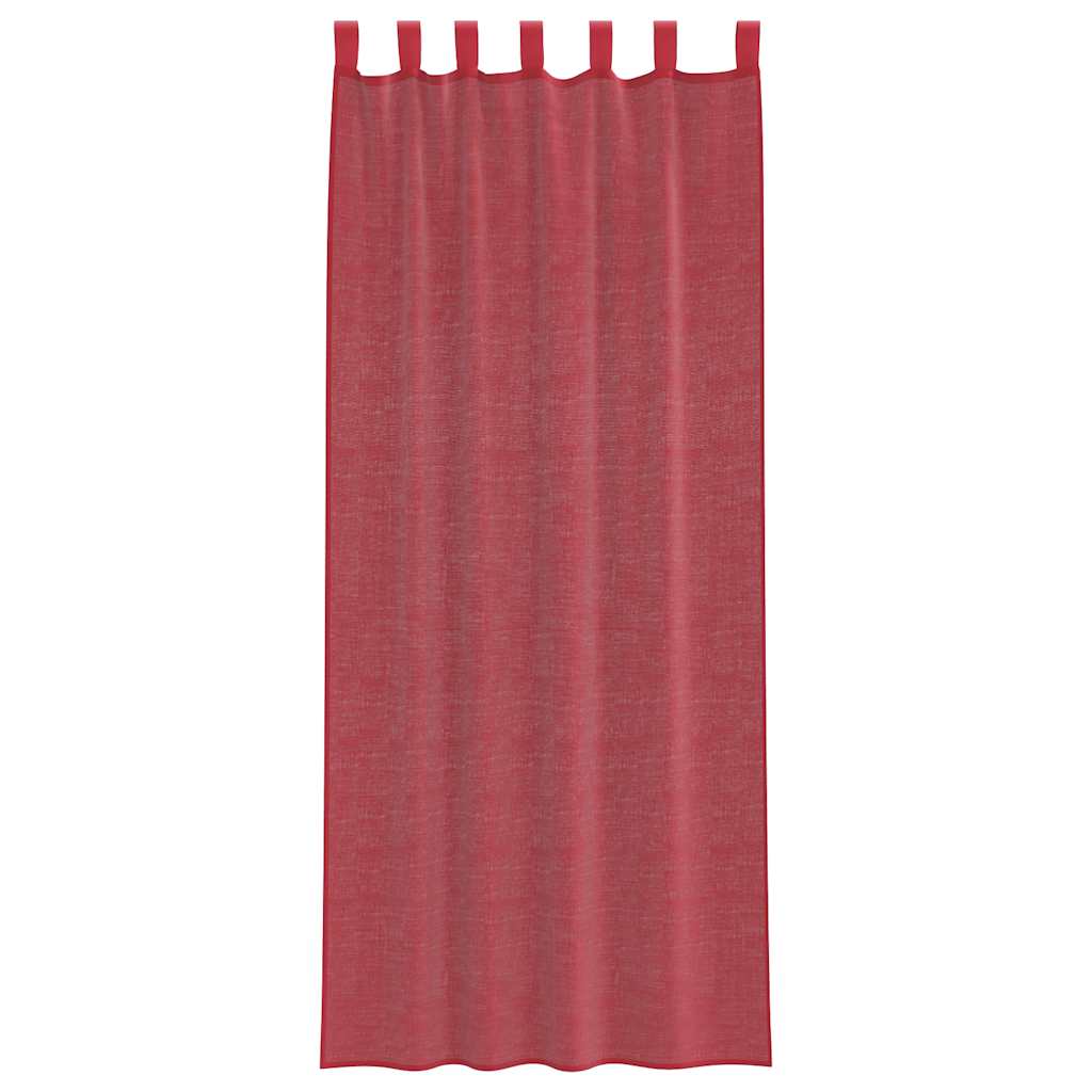 Gordijnen met lussen 2 st 140x260 cm wijnrood