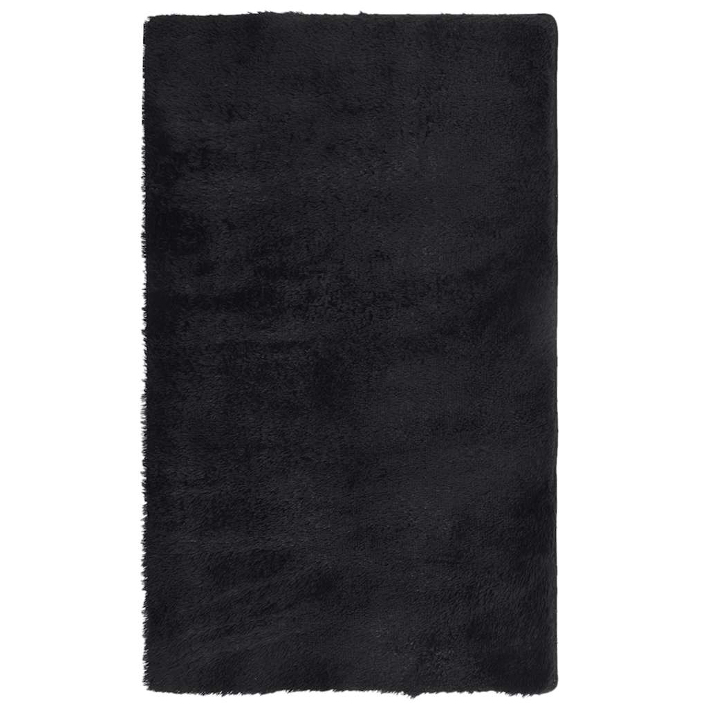 Hoogpolig vloerkleed NAVARRA 60x100 cm polyester zwart