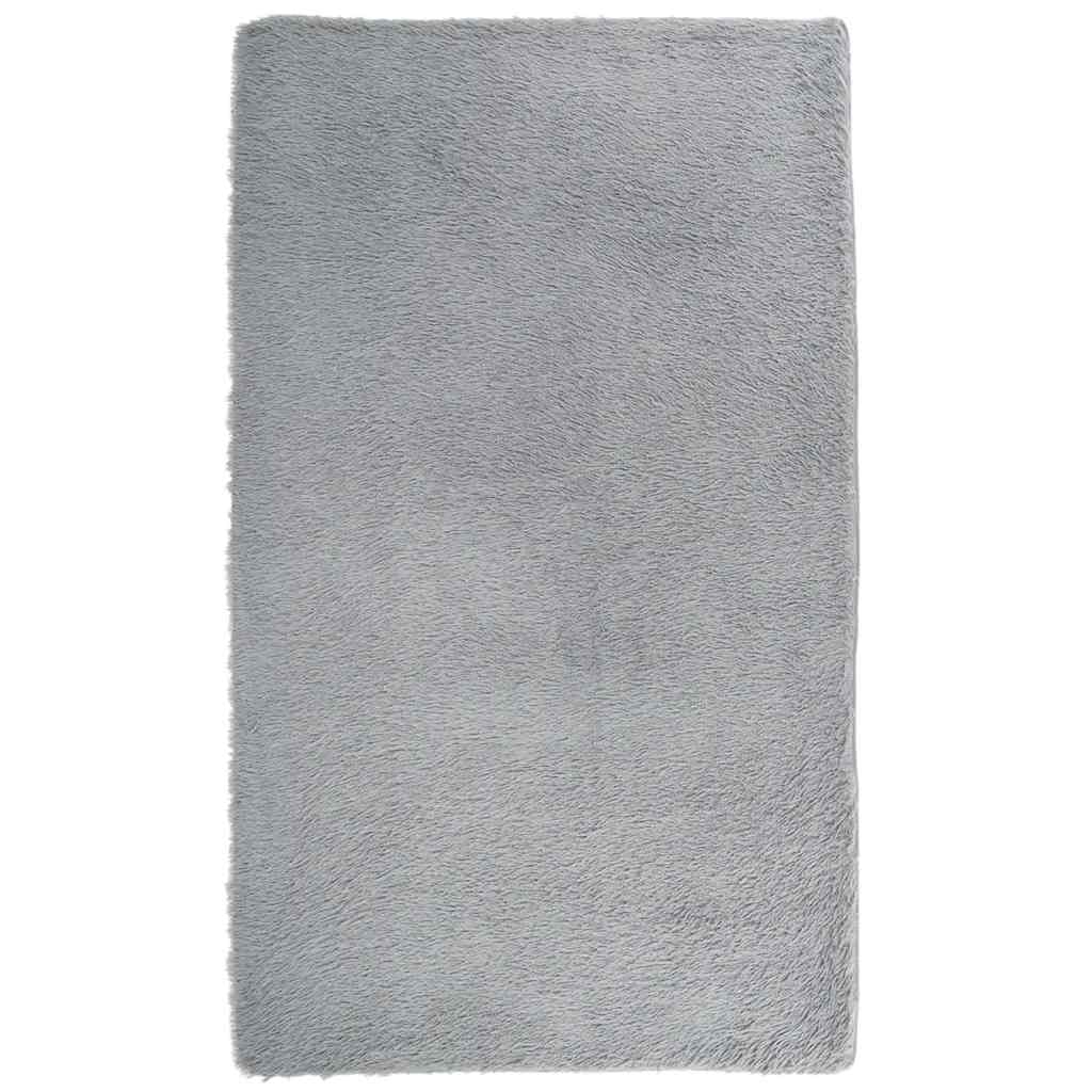 Hoogpolig vloerkleed NAVARRA 60x100 cm polyester lichtgrijs