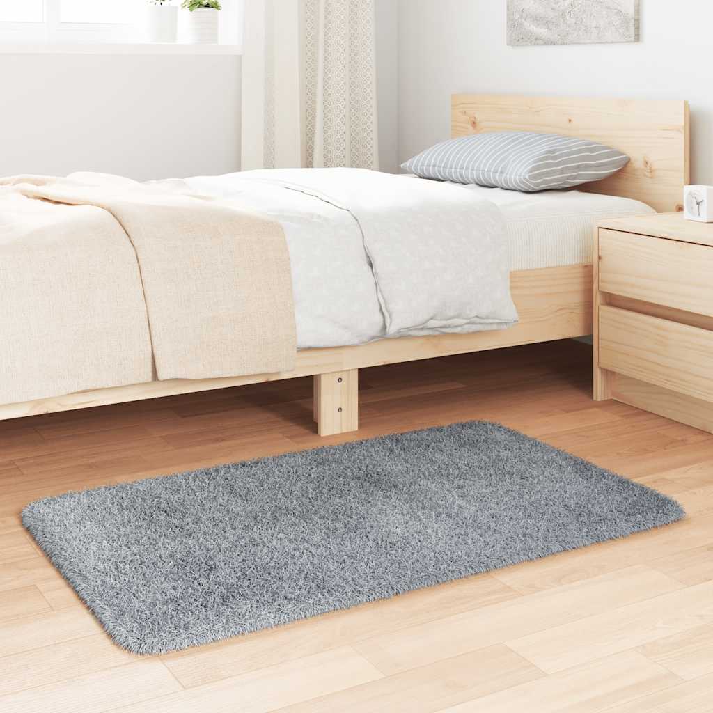 Hoogpolig vloerkleed NAVARRA 60x100 cm polyester lichtgrijs