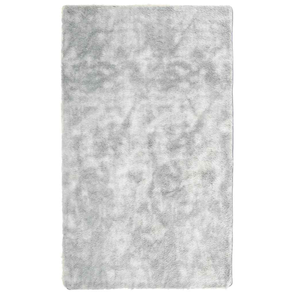 Hoogpolig vloerkleed NAVARRA 60x100 cm polyester zilvergrijs