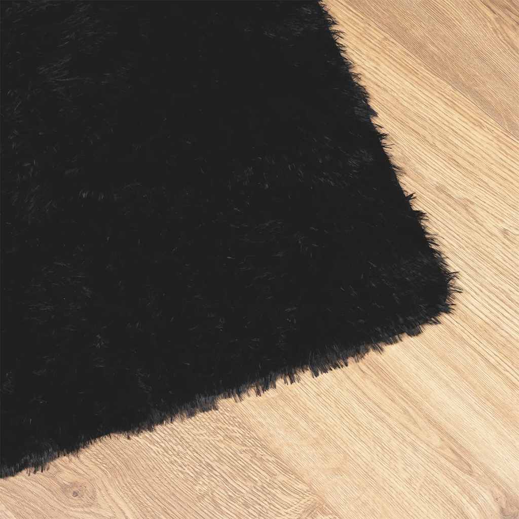 Hoogpolig vloerkleed NAVARRA 80x150 cm polyester zwart