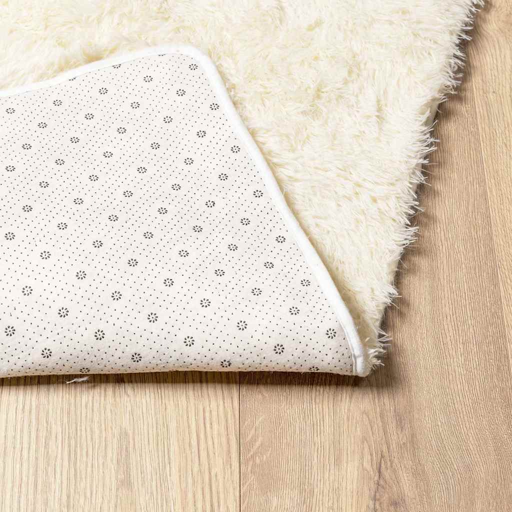 Hoogpolig vloerkleed NAVARRA 80x150 cm polyester crèmekleurig