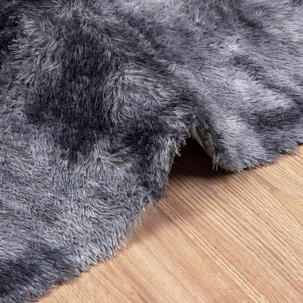Hoogpolig vloerkleed NAVARRA 80x150 cm polyester donkergrijs