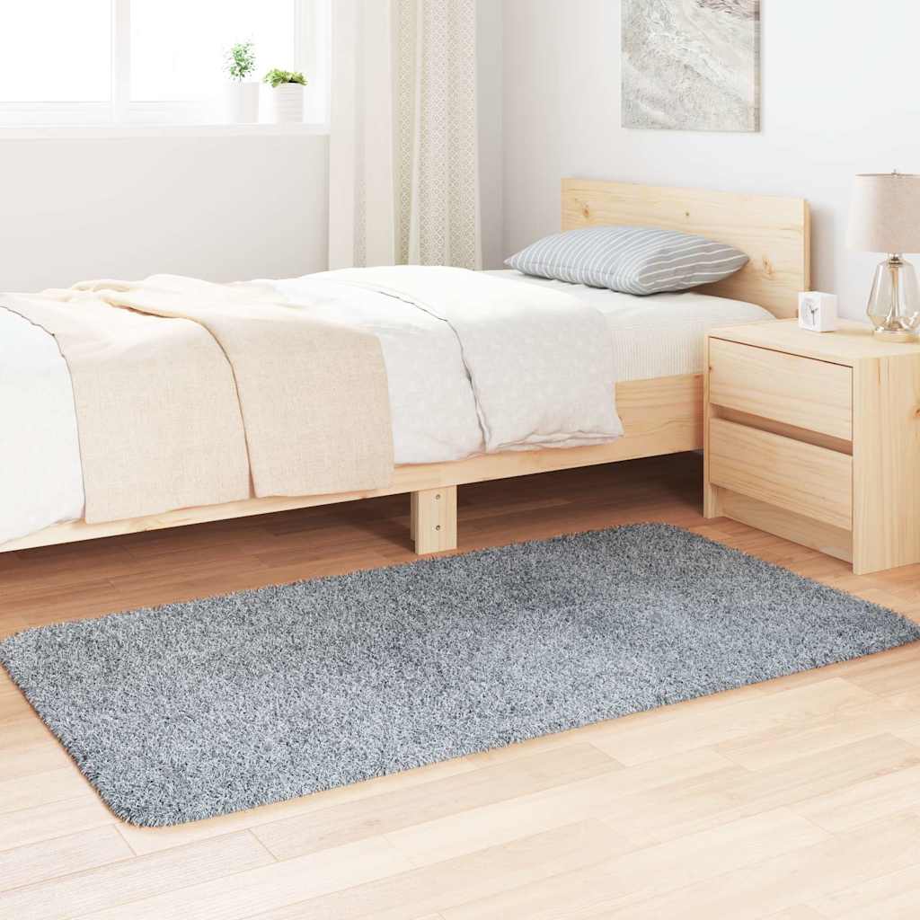 Hoogpolig vloerkleed NAVARRA 80x150 cm polyester lichtgrijs