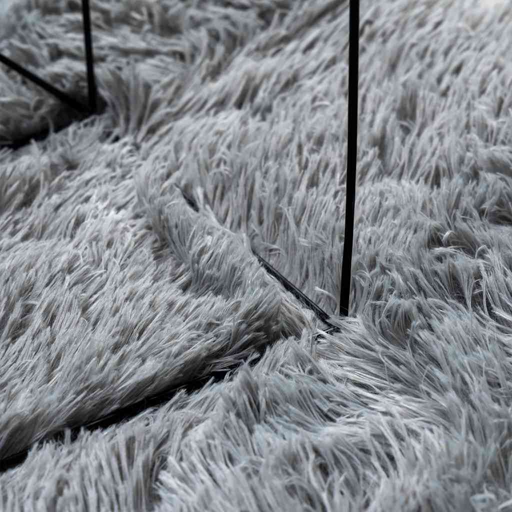 Hoogpolig vloerkleed NAVARRA 80x150 cm polyester lichtgrijs