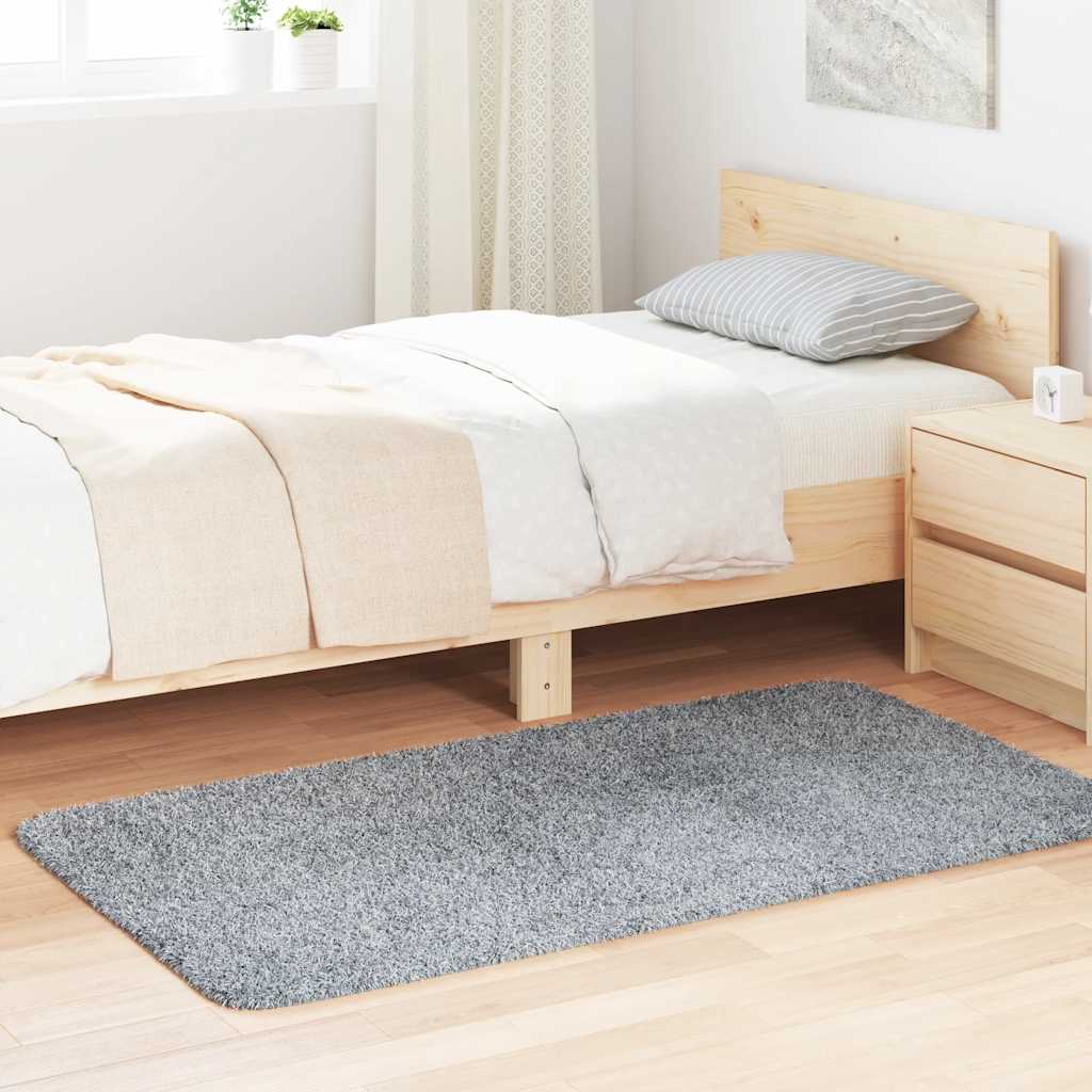 Hoogpolig vloerkleed NAVARRA 80x150 cm polyester lichtgrijs