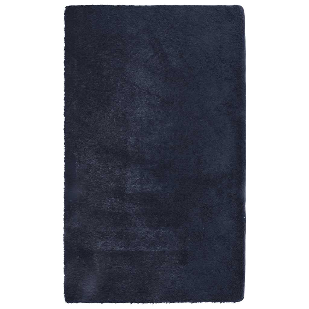 Hoogpolig vloerkleed NAVARRA 80x150 cm polyester marineblauw