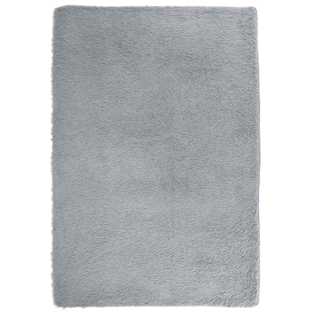 Hoogpolig vloerkleed NAVARRA 120x170 cm polyester lichtgrijs