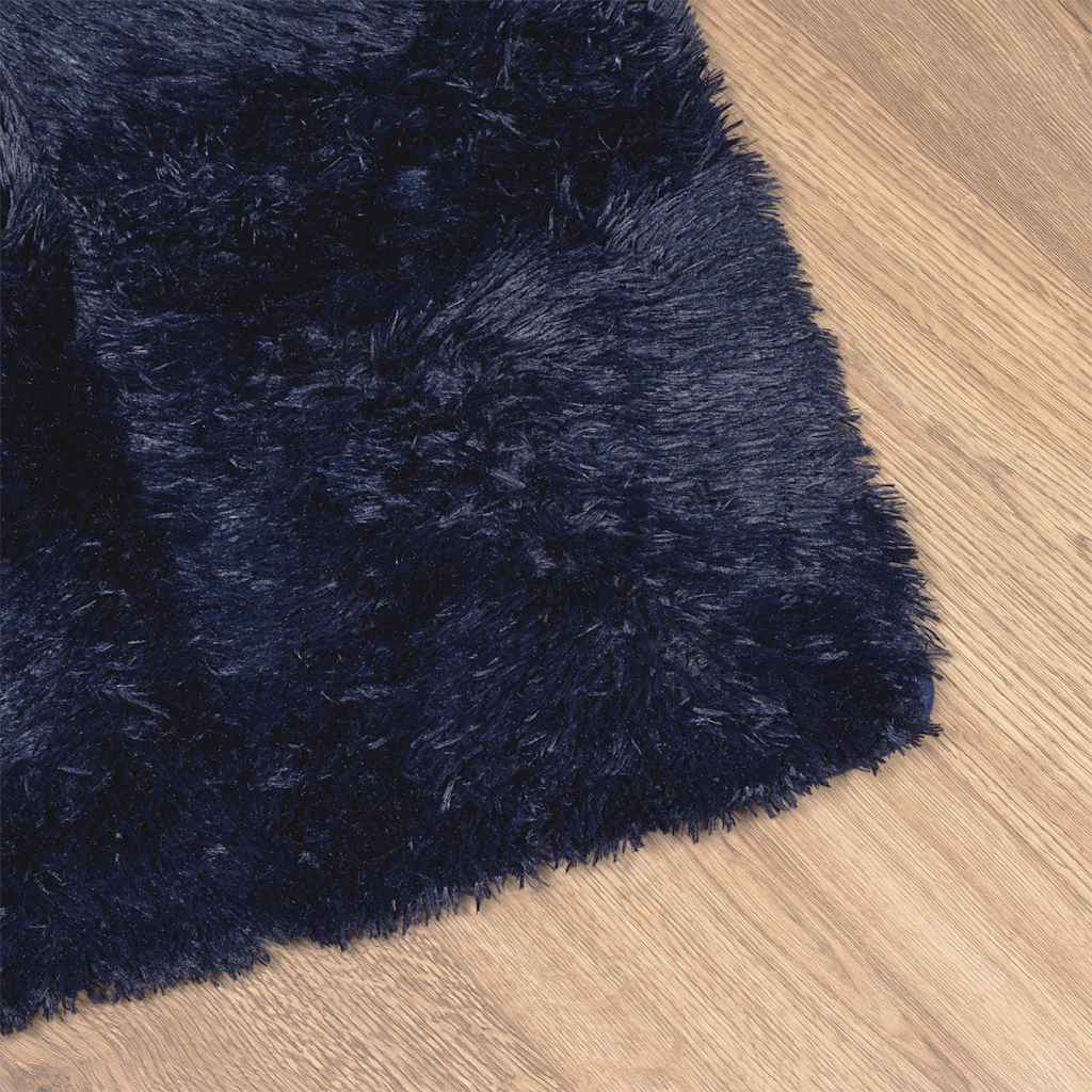 Hoogpolig vloerkleed NAVARRA 120x170 cm polyester marineblauw