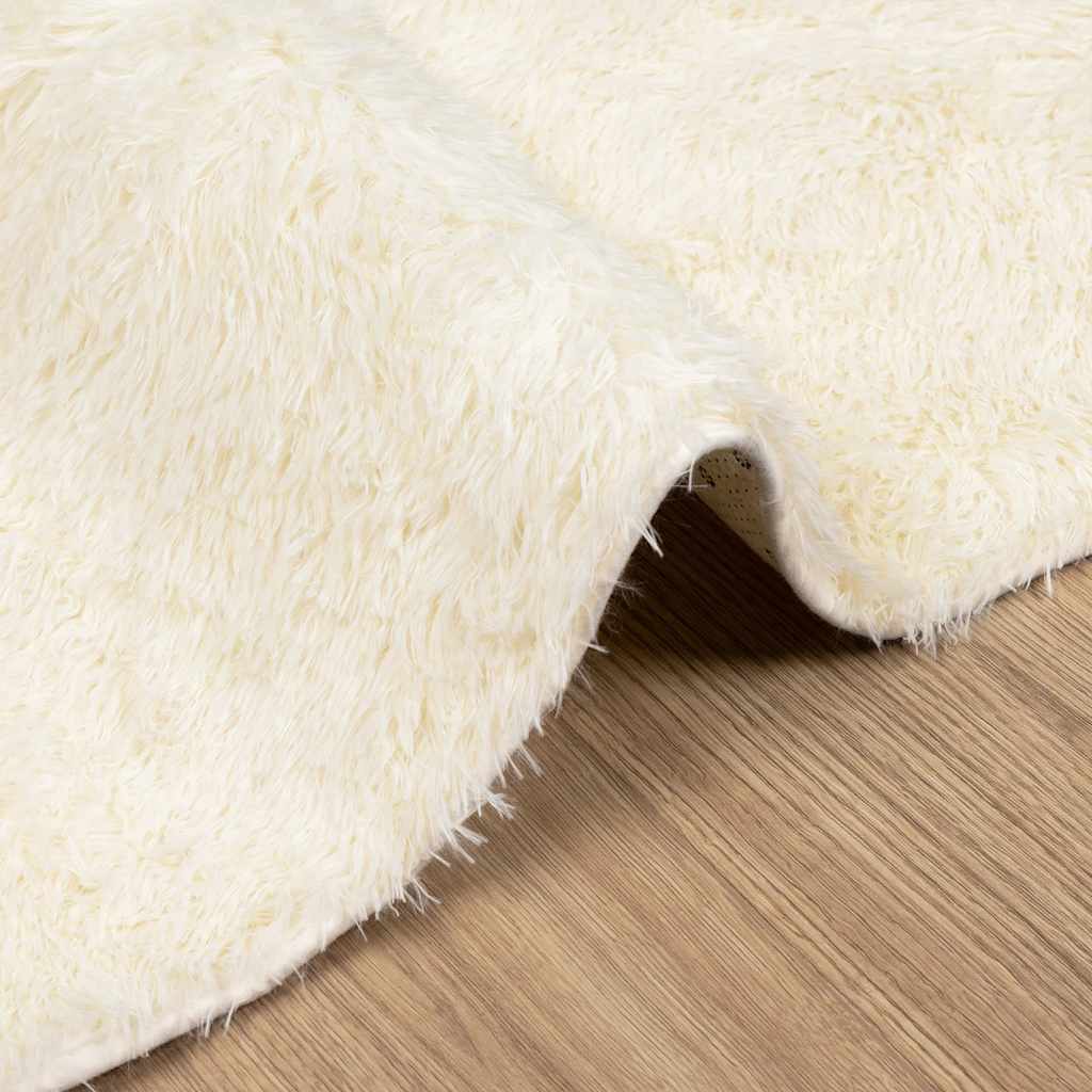 Hoogpolig vloerkleed NAVARRA 130x200 cm polyester crèmekleurig