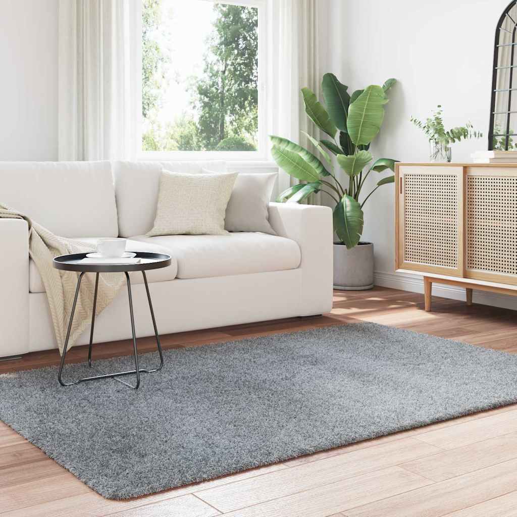 Hoogpolig vloerkleed NAVARRA 130x200 cm polyester lichtgrijs