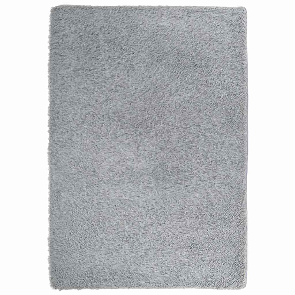 Hoogpolig vloerkleed NAVARRA 160x230 cm polyester lichtgrijs