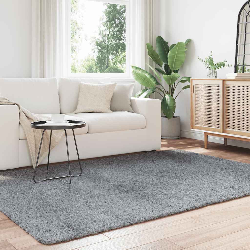 Hoogpolig vloerkleed NAVARRA 160x230 cm polyester lichtgrijs