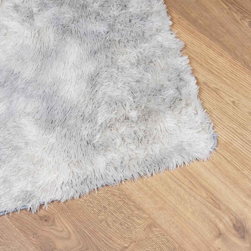 Hoogpolig vloerkleed NAVARRA 160x230 cm polyester zilvergrijs