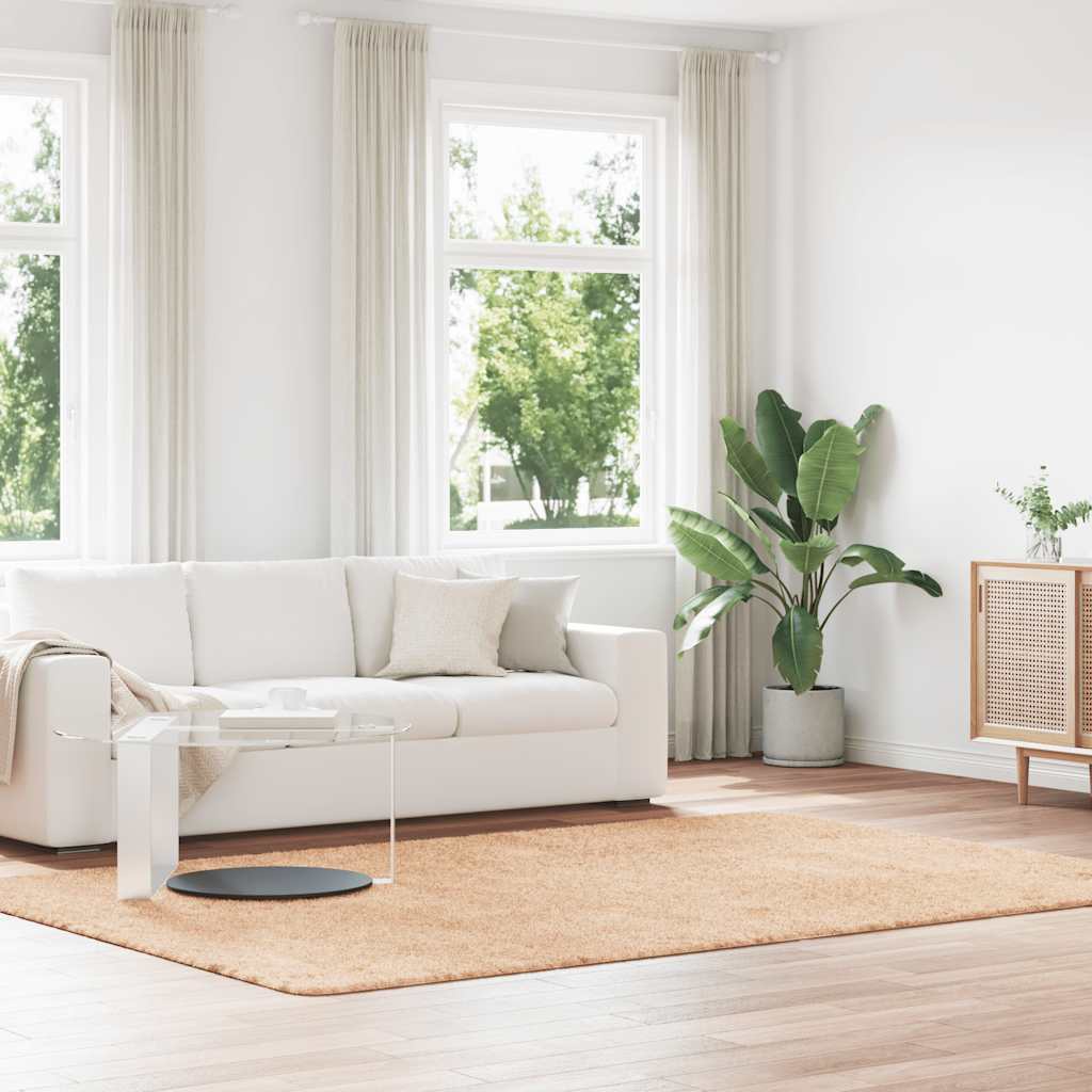 Hoogpolig vloerkleed NAVARRA 200x290 cm polyester beige