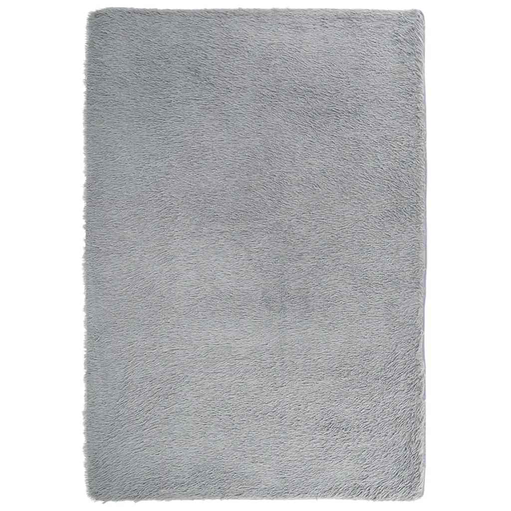 Hoogpolig vloerkleed NAVARRA 200x290 cm polyester lichtgrijs