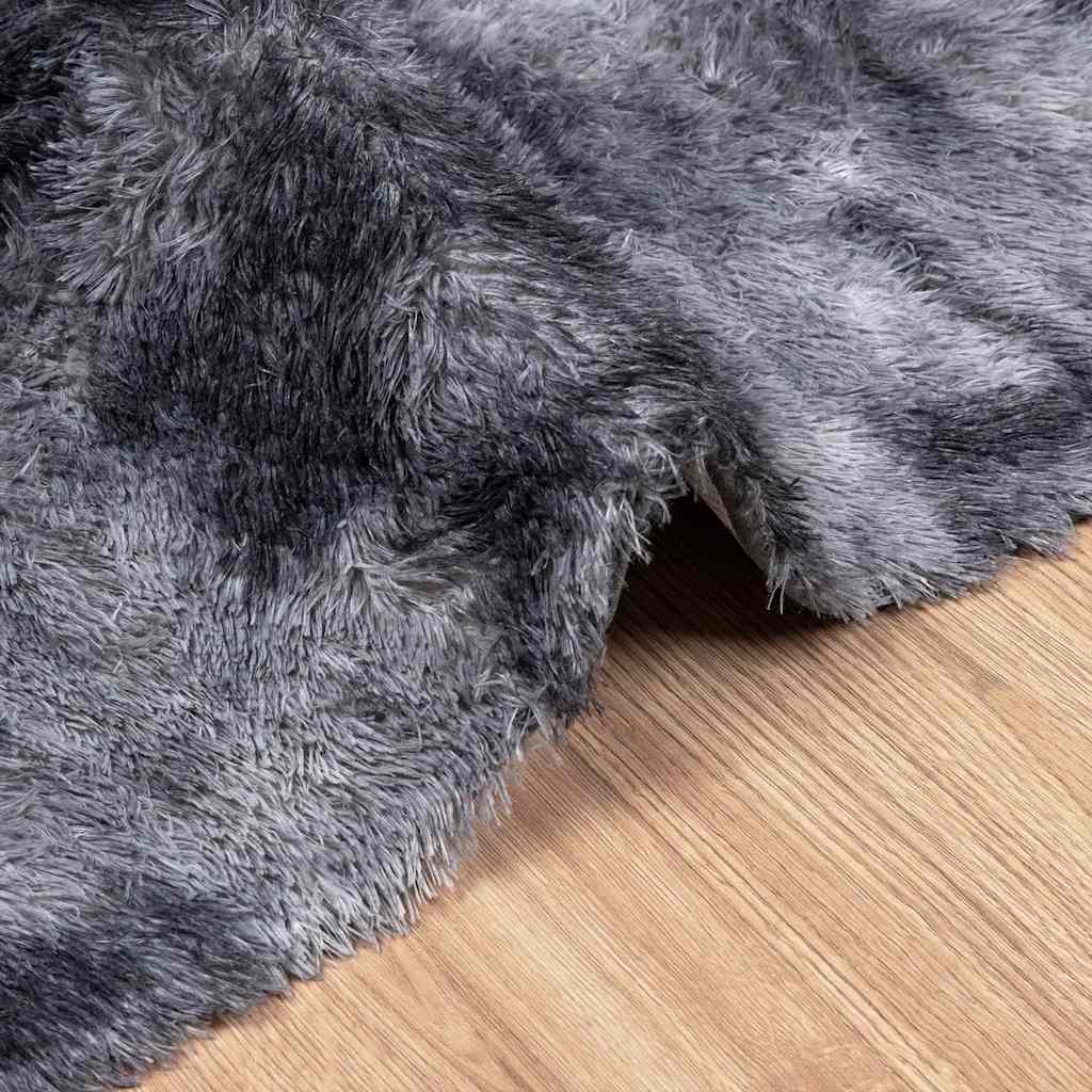 Hoogpolig vloerkleed NAVARRA 240x340 cm polyester donkergrijs
