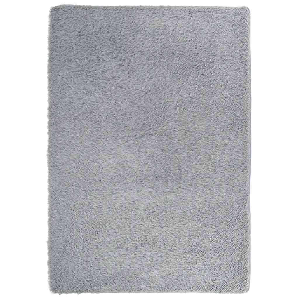 Hoogpolig vloerkleed NAVARRA 240x340 cm polyester lichtgrijs