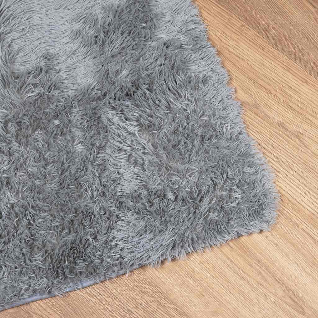 Hoogpolig vloerkleed NAVARRA 240x340 cm polyester lichtgrijs